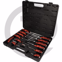 KS Tools Jeu de tournevis ERGOTORQUE®max, 13 pièces. - plats et cruciformes PH, livrés dans un coffret en plastique