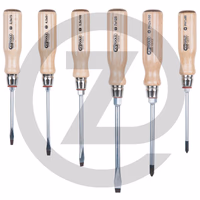 KS Tools Jeu de tournevis manche bois, 6 pcs.
