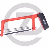 KS Tools Monture de scie, petit modèle, 150 mm - 24 dents, poignée en plastique noire, lame de scie universelle comprise, pour le plastique, le métal et laluminium