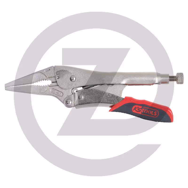KS Tools Pince étau à bec long avec système douverture / fermeture facile,60mm,L=205mm