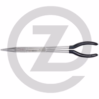 KS Tools Pince extra-longue à bec demi-rond à double articulation