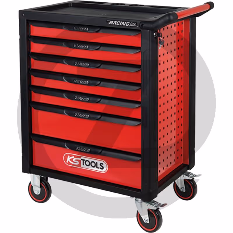 KS Tools Servante d'atelier RACINGline - noir/rouge avec un assortiment de 598 pièces