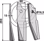 Dent rotalabour Kuhn Gauche 523592 Adaptable