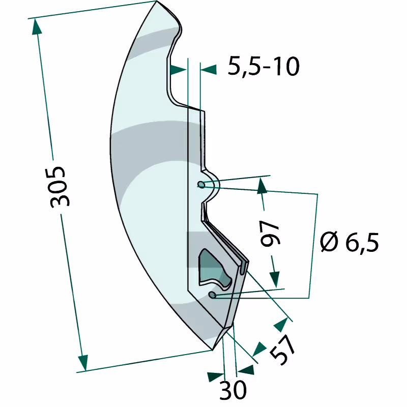 Pointe soc pour semoir Kuhn longue BNB0032 Adaptable