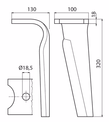 Dent de herse rotative Kverneland Malleti elite MA44010150 Adaptable