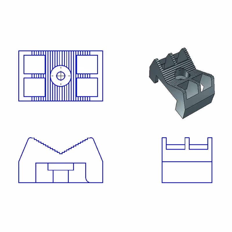 Kwik block supports universel sans oreilles 51mmx30mm