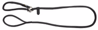 Laisse avec collier intégré Roma, noire, 170cm, 8mm