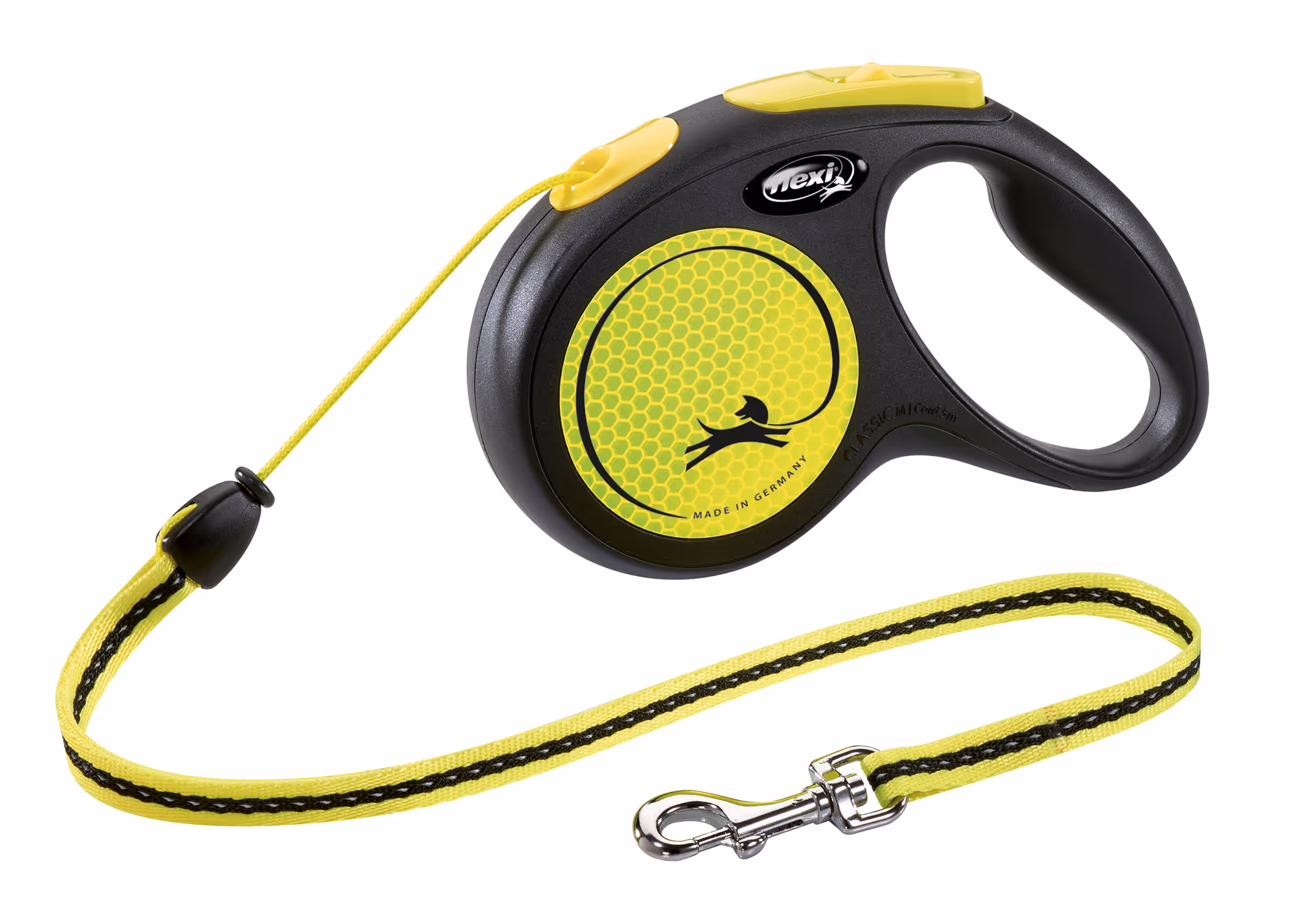 Laisse-corde Flexi New Neon jaune fluo, taille M, 5m, 20kg