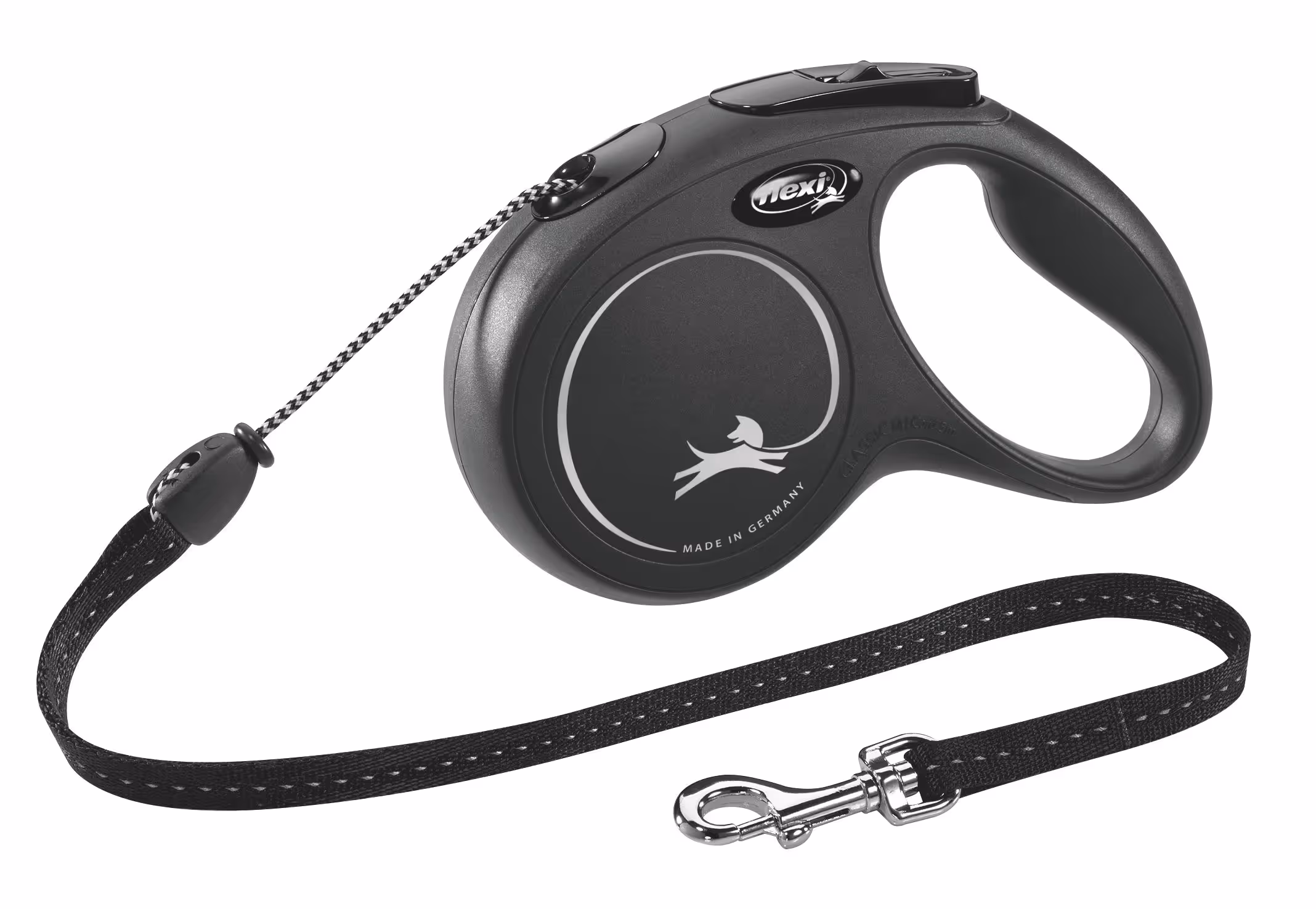 Laisse-corde Flexi NewClassic noir, taille M, 5m, max.20kg