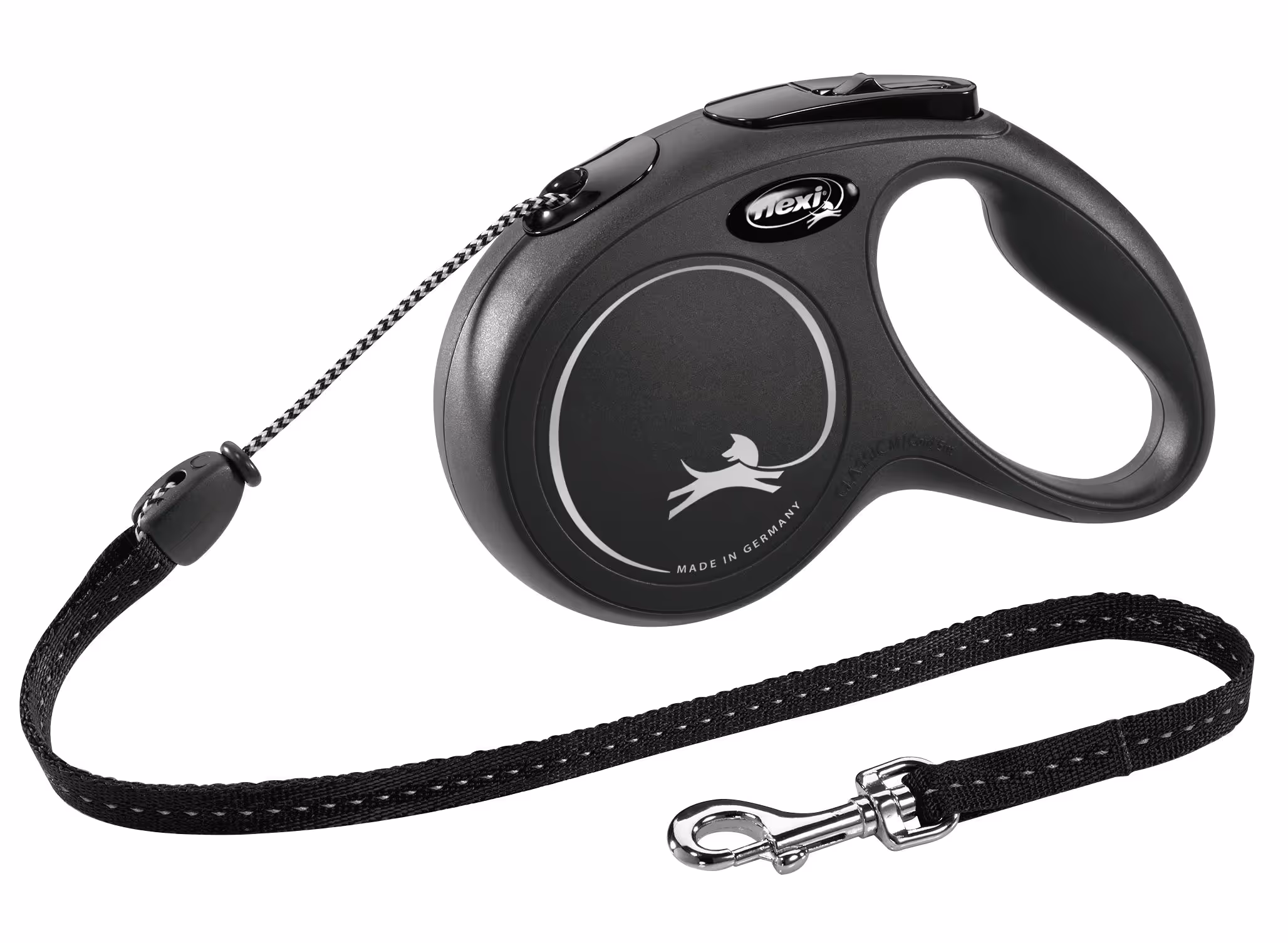Laisse-corde Flexi NewClassic noir, taille M, 5m, max.20kg