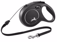 Laisse-corde Flexi NewClassic noir, taille M, 8m, max.20kg