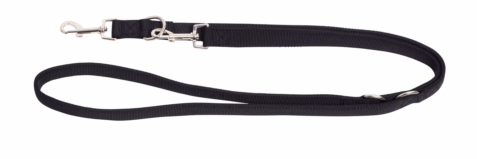 Laisse longue Miami Plus noire, 200cm, 25mm