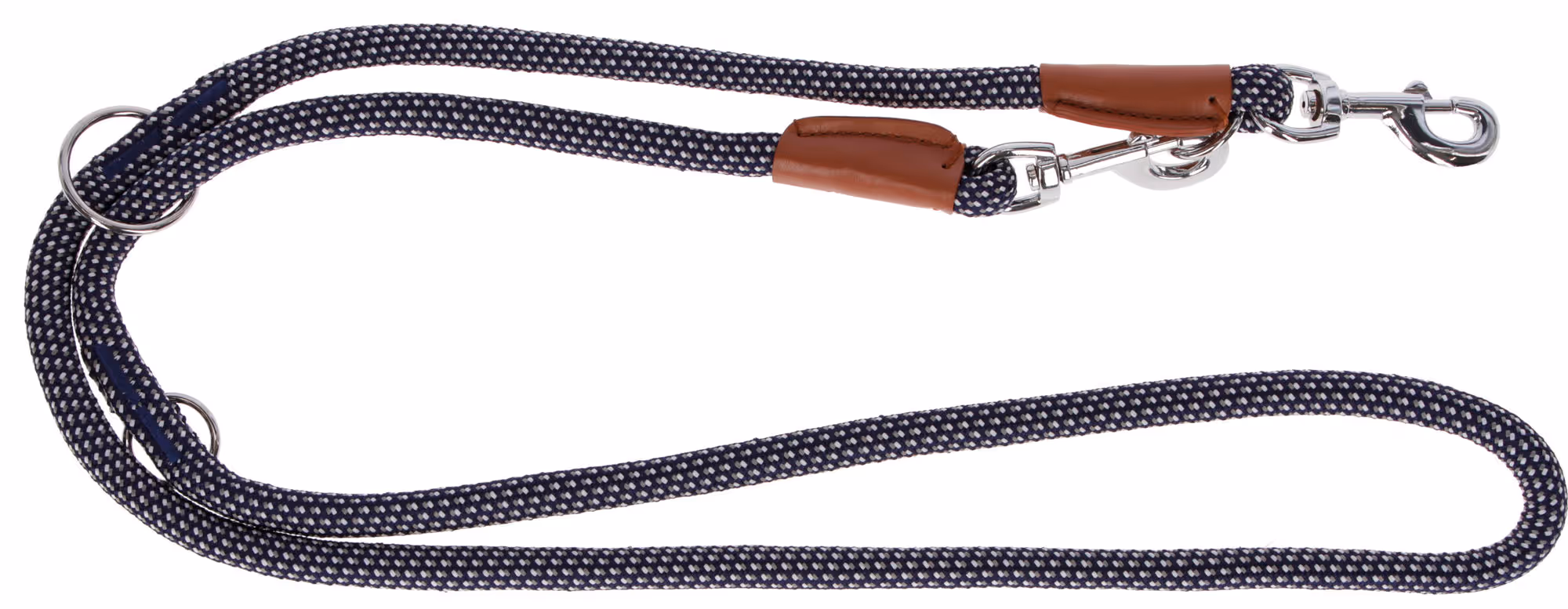 Laisse longue Phoenix bleu/marron, 200cm, 14mm