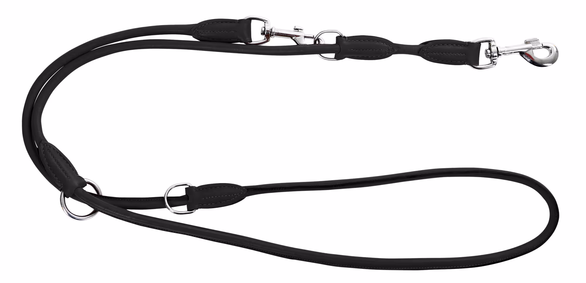Laisse longue pour chien Roma noire, 200cm, 8mm