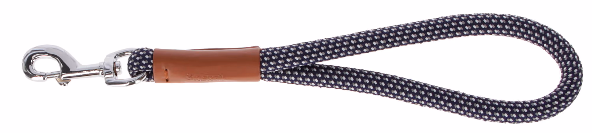 Laisse poignée Phoenix bleu/marron, 35cm, 14mm