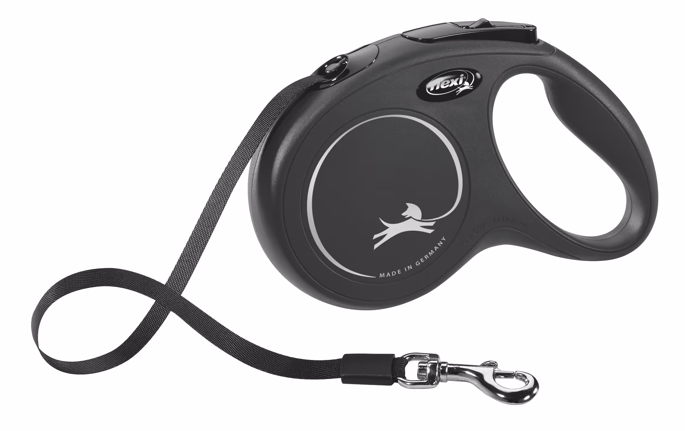Laisse-sangle Flexi NewClassic noir, taille M, 5m, max.25kg