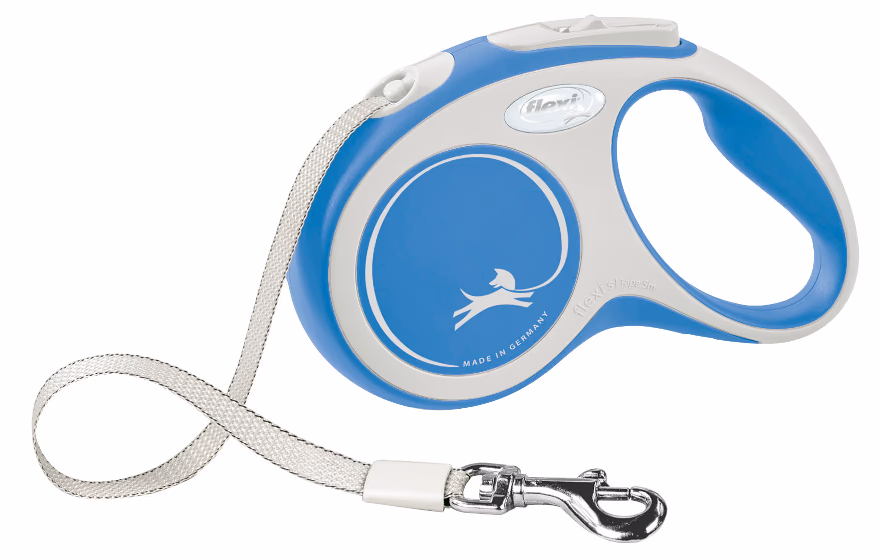 Laisse-sangle Flexi NewConfort bleu, taille S, 5m, max.15kg