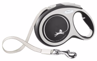 Laisse-sangle Flexi NewConfort noir, taille L, 8m, max.50kg