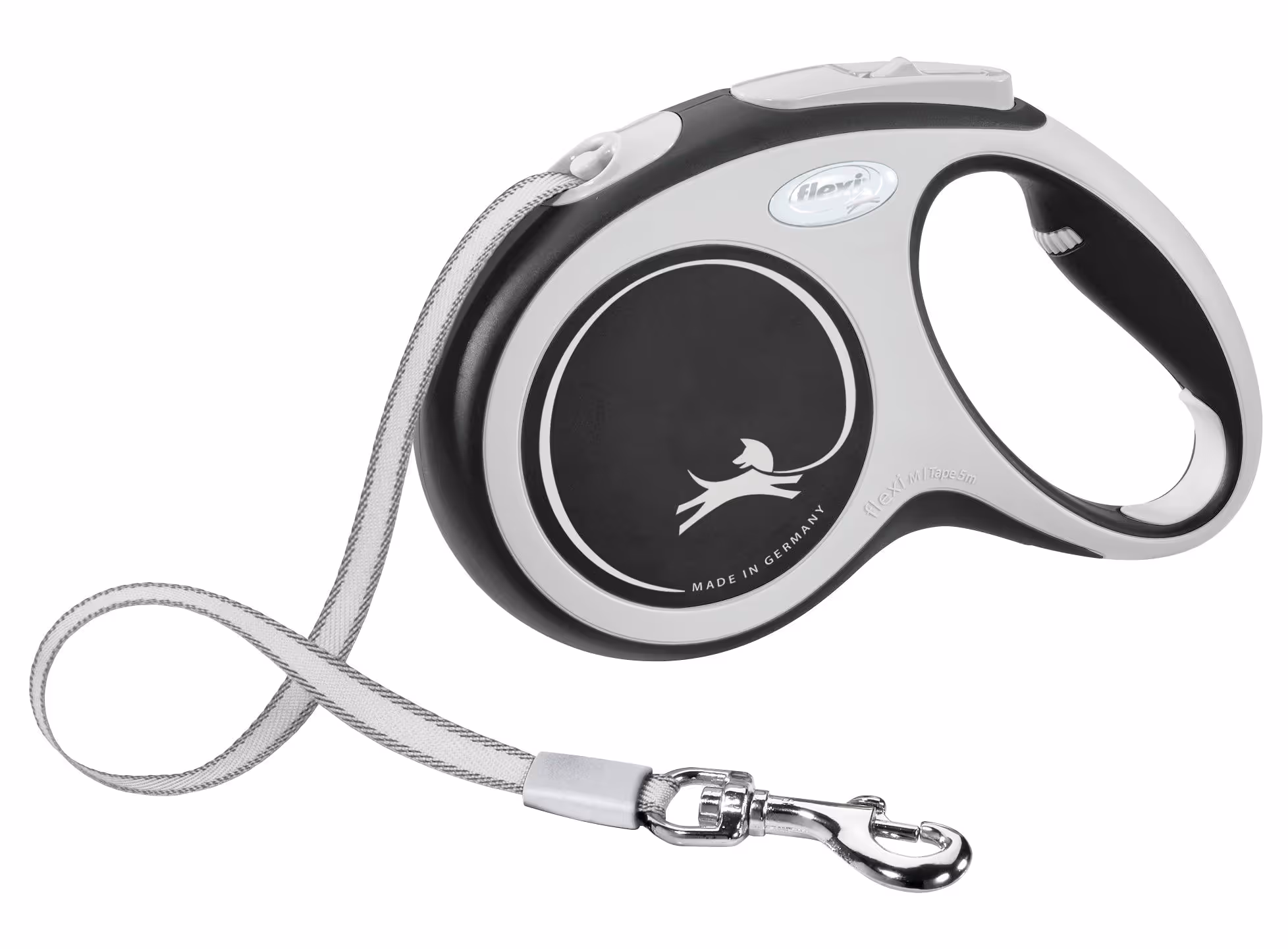 Laisse-sangle Flexi NewConfort noir, taille M, 5m, max.25kg