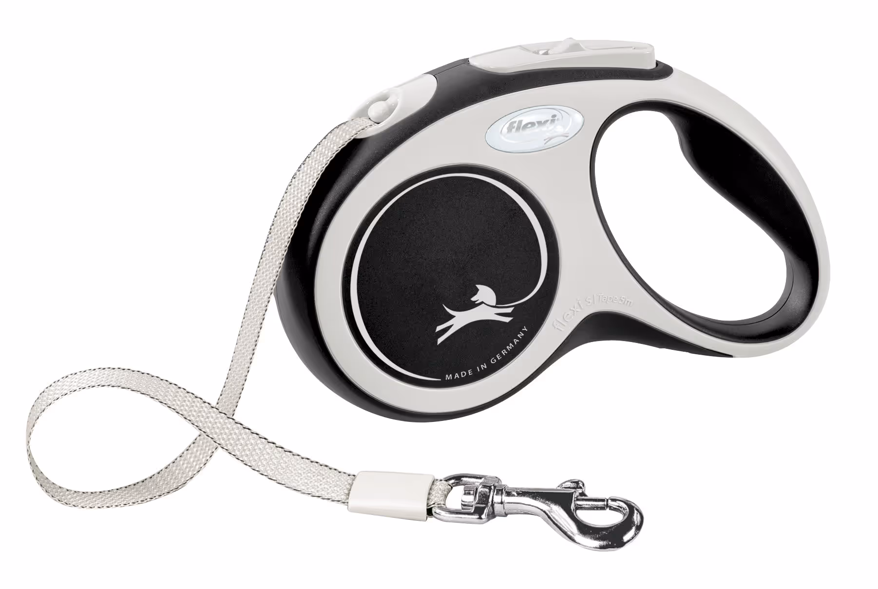 Laisse-sangle Flexi NewConfort noir, taille S, 5m, max.15kg