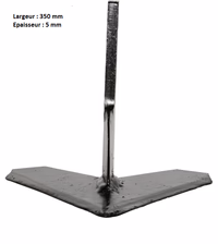 Lame coeur sur tige 350 X 5 mm entraxe 26-46 mm