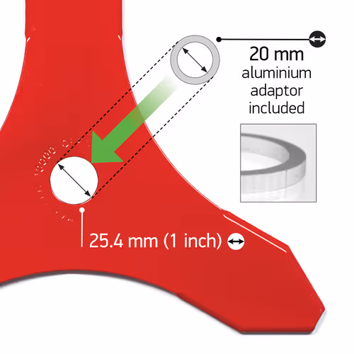 Lame de coupe universelle pour déchiquetage Oregon, Lame de déchiquetage à 2 dents pour végétation épaisse, haute et dense, acier durci de 3 mm d'épaisseur, convient au Stihl, Husqvarna, Mitox, Echo, Kawasaki et plus (295504-0)