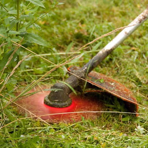 Lame de coupe universelle pour déchiquetage Oregon, Lame de déchiquetage à 2 dents pour végétation épaisse, haute et dense, acier durci de 3 mm d'épaisseur, convient au Stihl, Husqvarna, Mitox, Echo, Kawasaki et plus (295504-0)