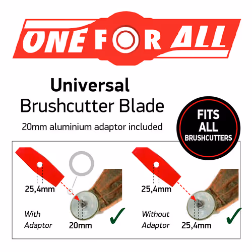 Lame de coupe universelle pour déchiquetage Oregon, Lame de déchiquetage à 2 dents pour végétation épaisse, haute et dense, acier durci de 4 mm d'épaisseur, convient au Stihl, Husqvarna, Mitox, Echo, Kawasaki et plus (295505-0)