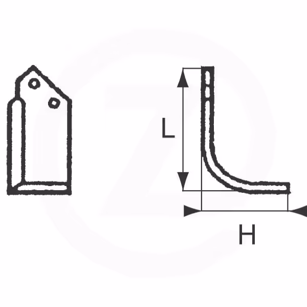 Lame fraise rotative Howard Droite Adaptable