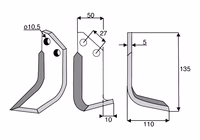 Lame de fraise Droite Muratori 12014200