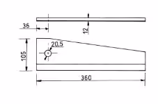 LAME DE GYROBROYEUR 105X12X360 Ø 20,5 MM TYPE GARD