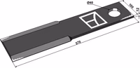 Lame de gyrobroyeur Suire 570x100x12 Al. 40 mm