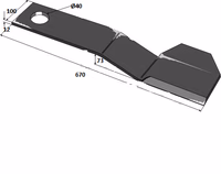 Lame de gyrobroyeur Suire 670 mm origine 190167007