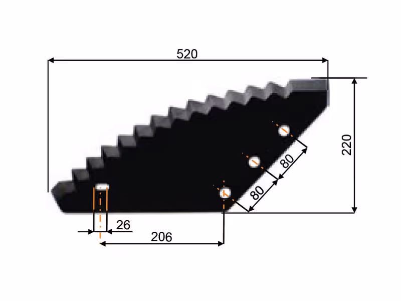 Lame de remorque mélangeuse 557mm x 215mm x 6mm Remplacement pour Belair, Van Lengerich Correspond à: VM10176A09