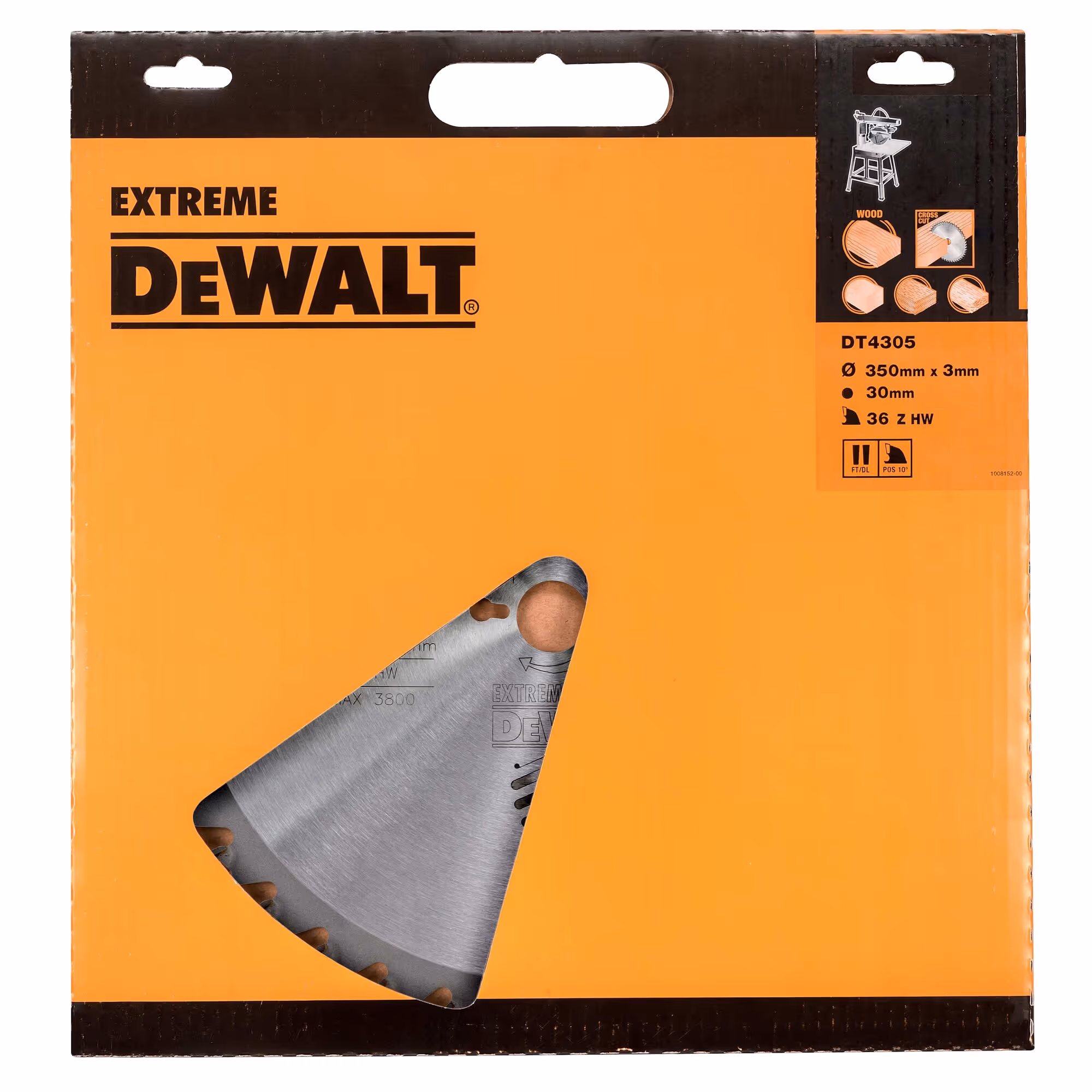 Lame de scie radiale 350 x 30,4 mm, 36 dents, FT/DL, angle d'attaque 10. Pour la coupe du bois, du contreplaqué et du MDF