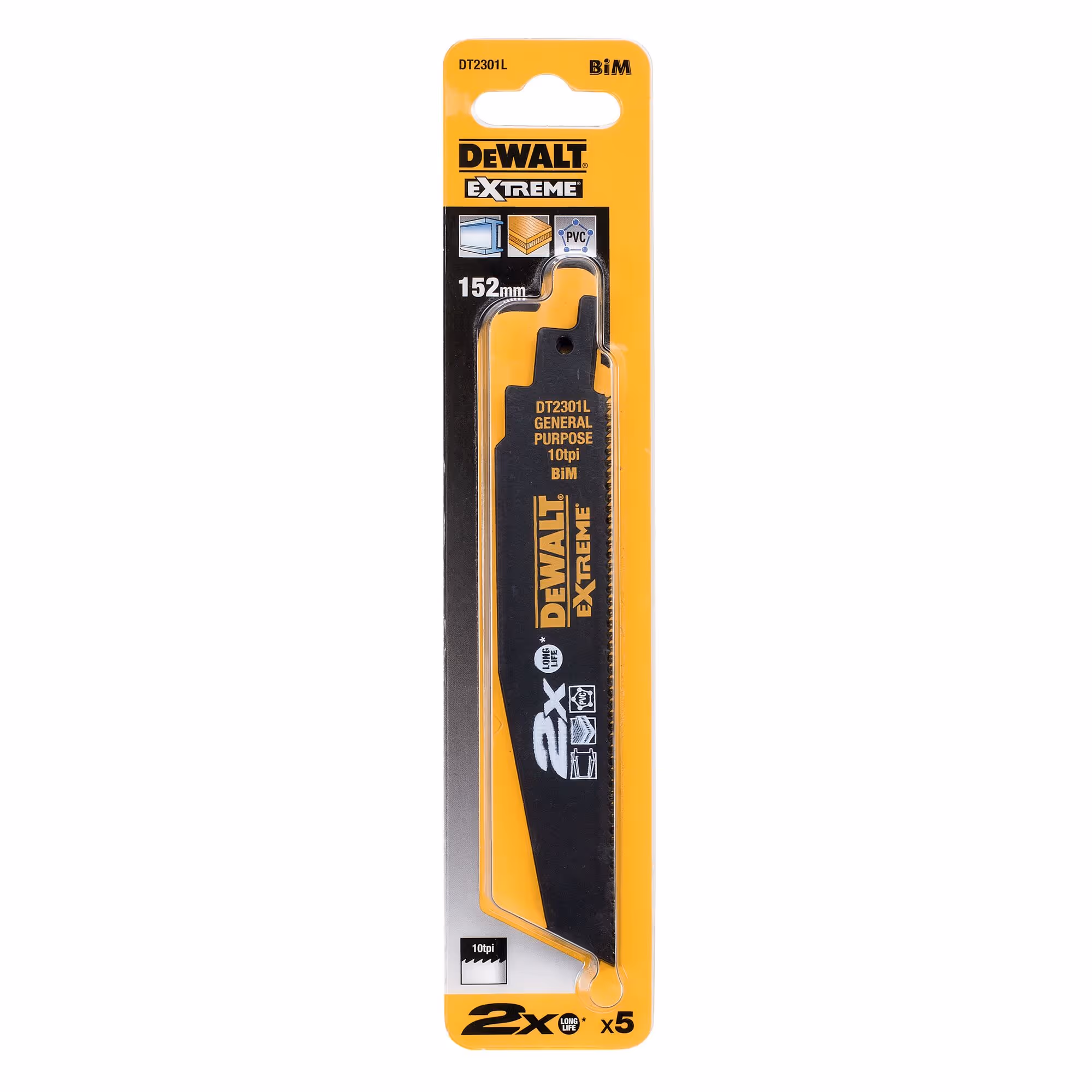 Lame de scie sabre BiM 2X Long Life pour la coupe du bois et métal 152 mm