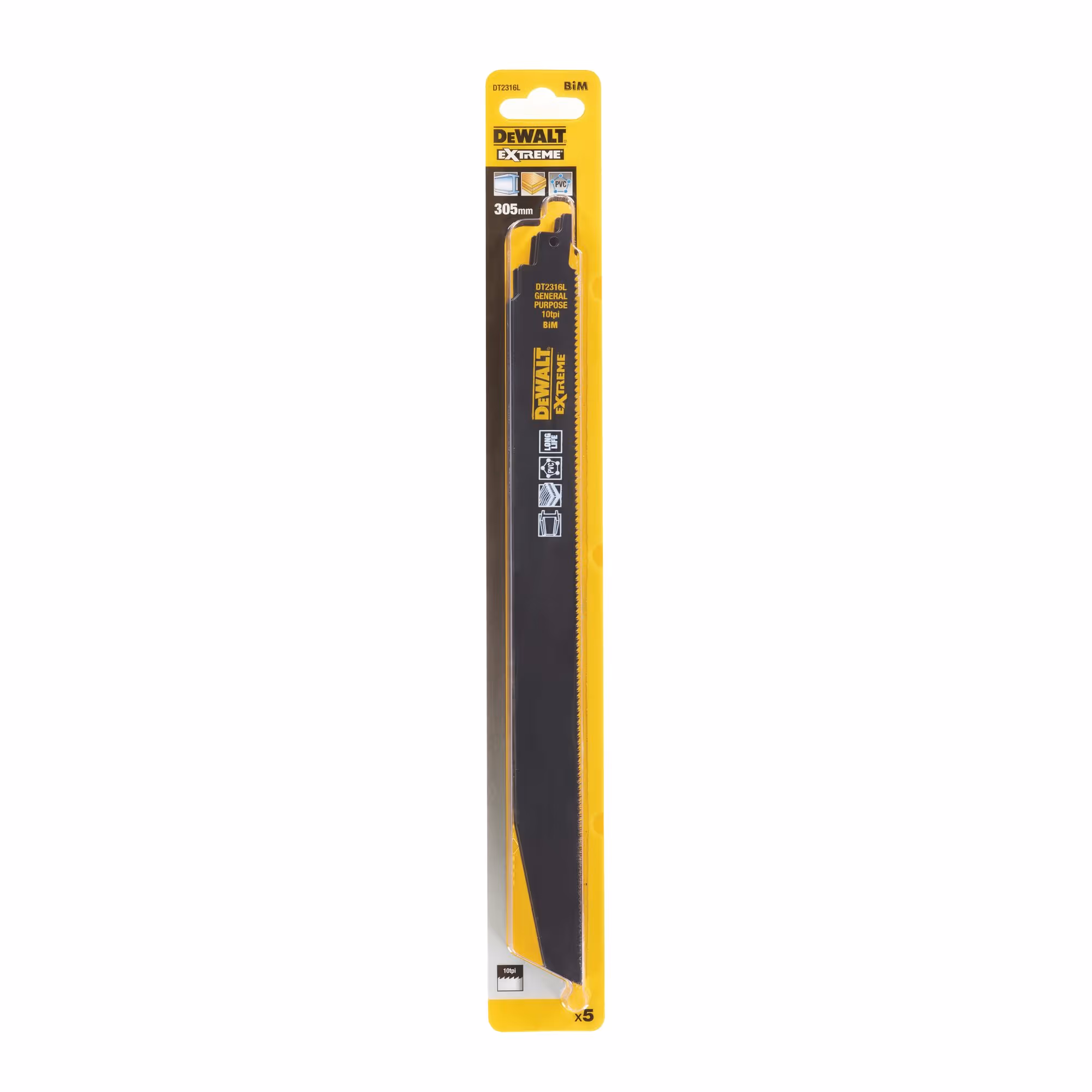 Lame de scie sabre BiM 2X Long Life pour la coupe du bois et métal 305 mm