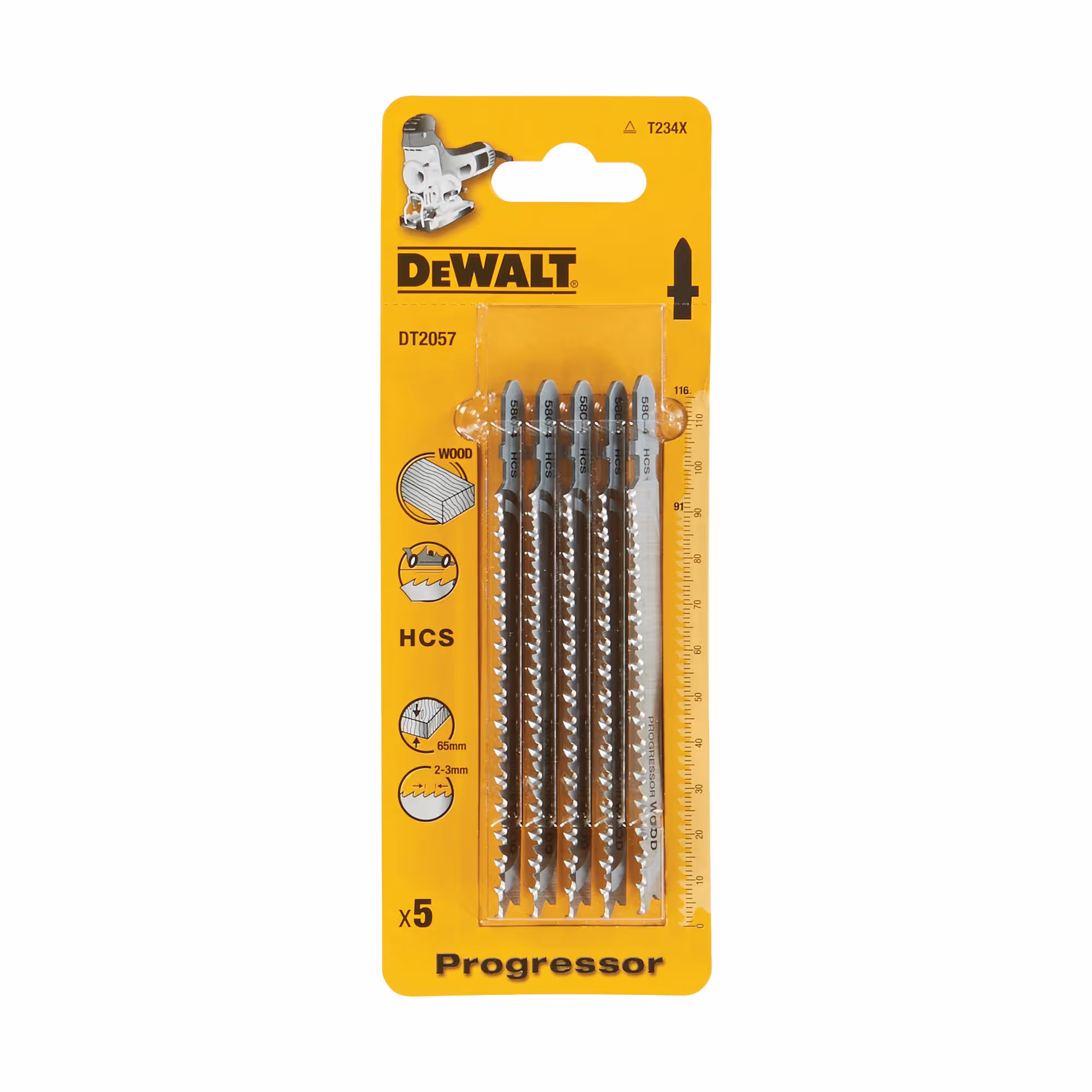Lame de scie sauteuse denture Progressor bois, aggloméré, MDF profondeur de coupe < 65 mm attache en T