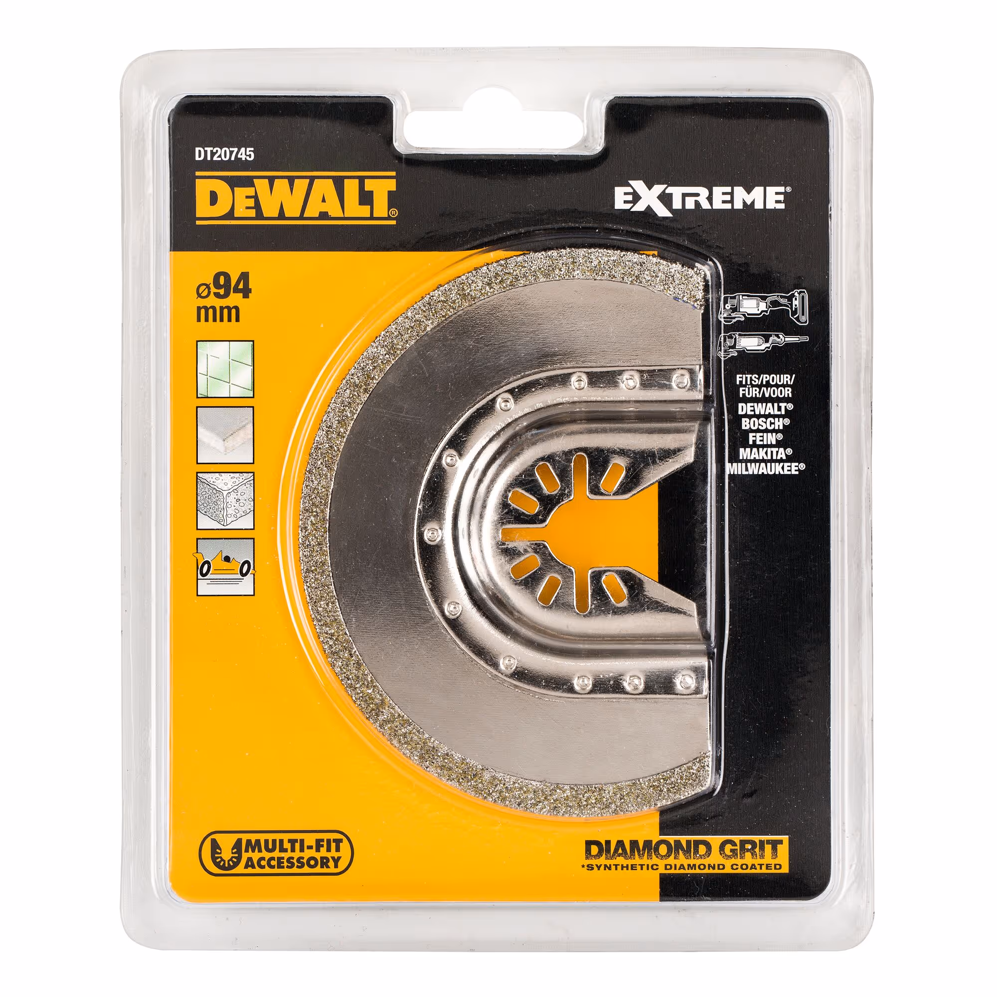 Lame diamant demi-lune pour multi-cutter - Joint de carrelage, béton céllulaire