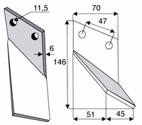 Lame enfouisseur rota droite Dairon 450.1001
