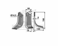 Lame fraise rotative Alpégo Droite 01590 Adaptable