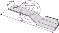 Lame gyrobroyeur droite 7770703 Adaptable