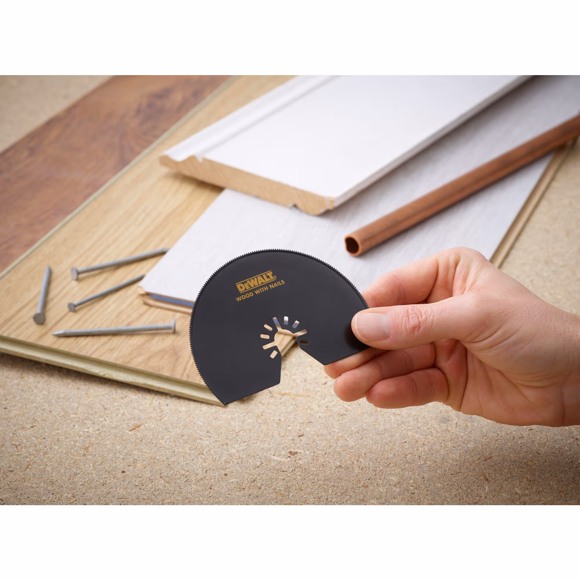 Lame Ø100 mm BiM semi circulaire pour multi-cutter. Bois, bois avec clous, plaque de plâtre, PVC