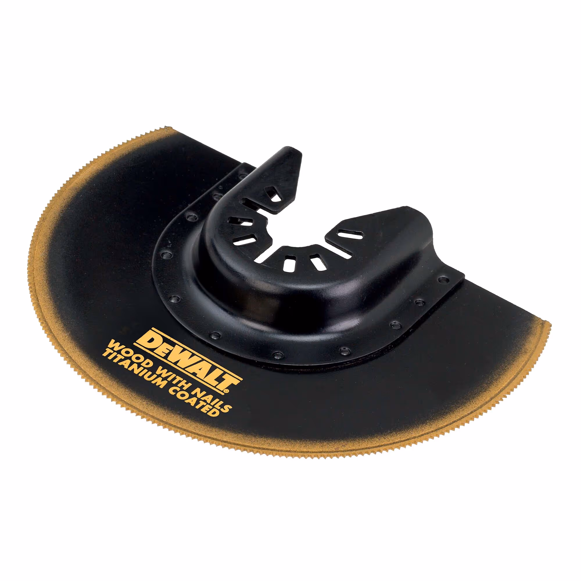 Lame Ø100 mm titanium semi circulaire moyeu déporté pour multi-cutter. Bois, bois avec clous, plaque de plâtre, PVC