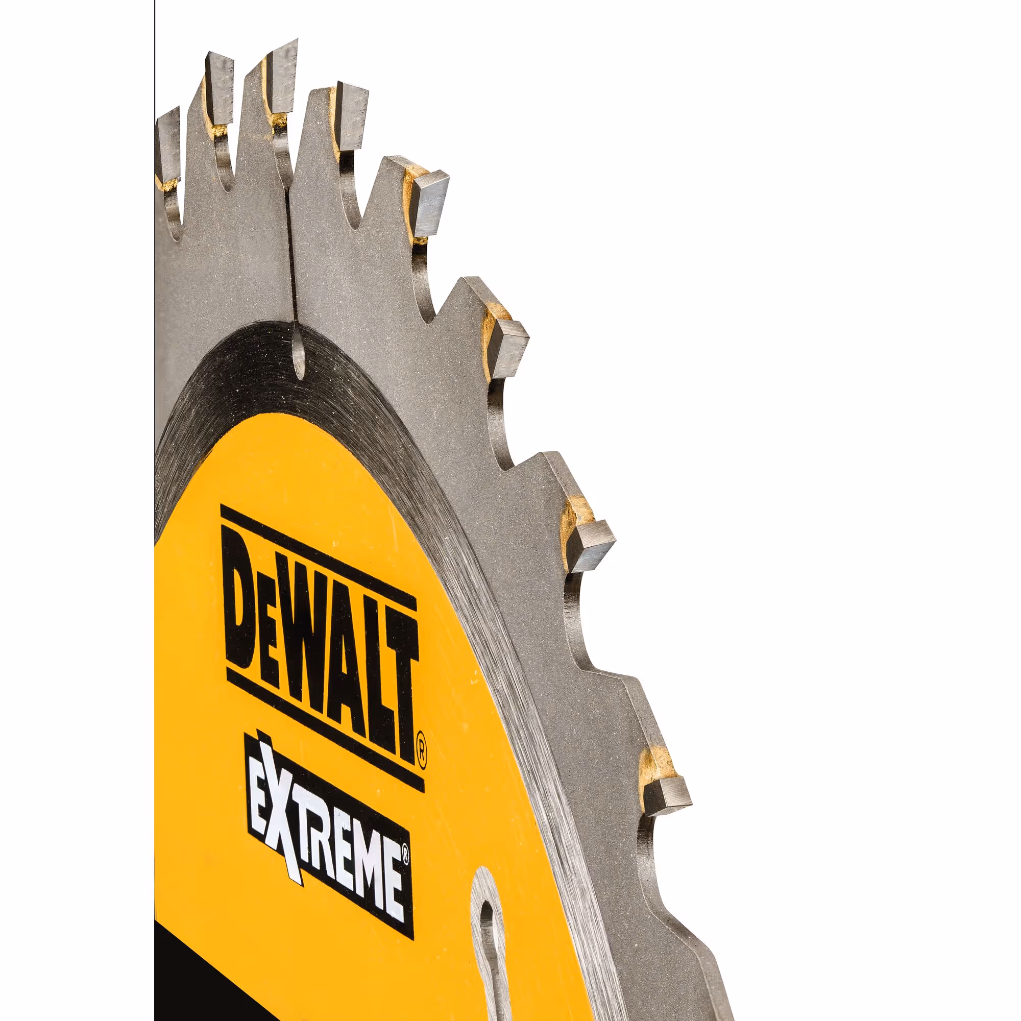 Lame de scie circulaire portative carbure XR Runtime 190 mm, alésage diamant pour DCS577, 36 dents. Pour la coupe du bois dur et tendre, bois avec clous