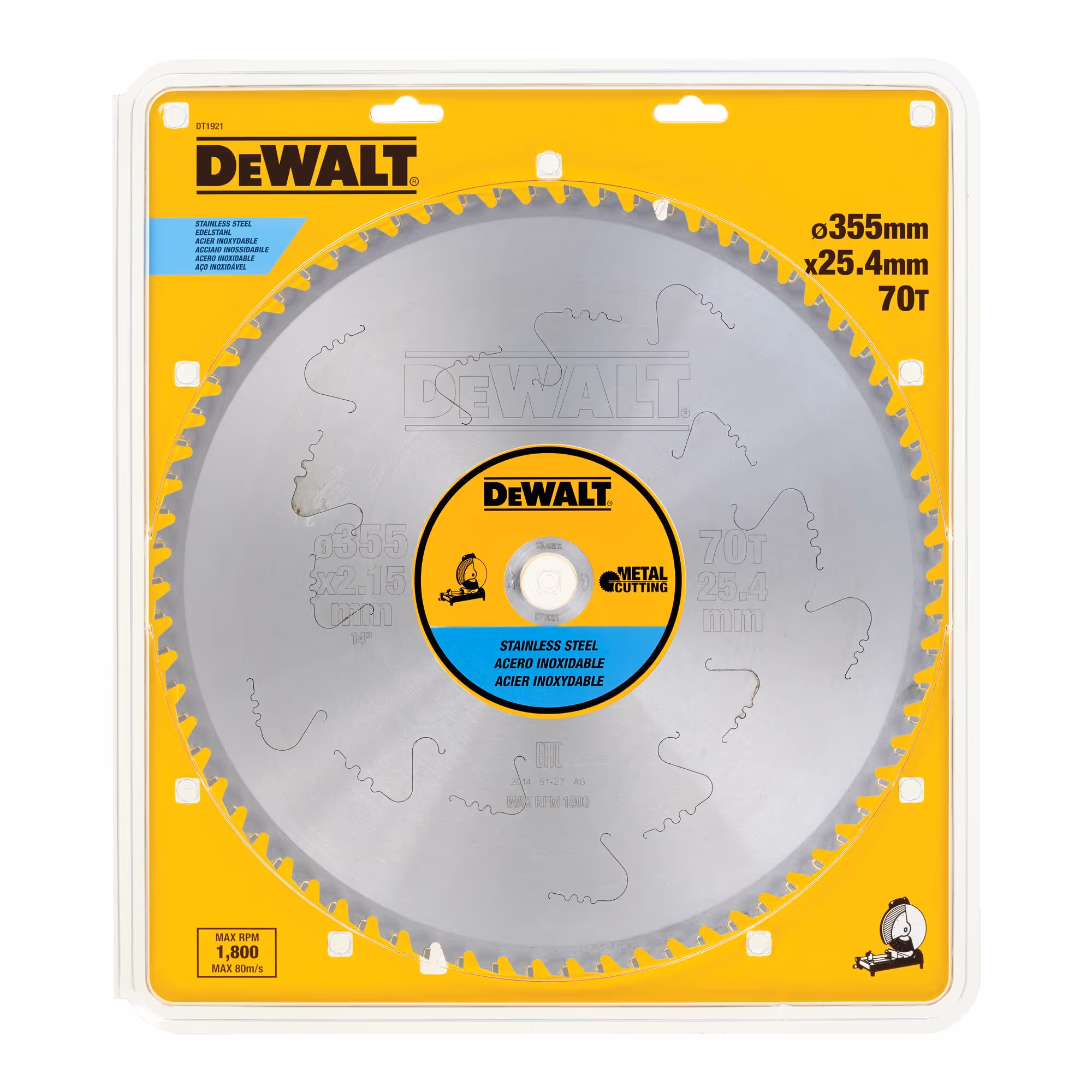 Lame de scie circulaire stationnaire carbure 355 x 25,4 mm, 70 dents, MTCG/inox, angle d'attaque 10