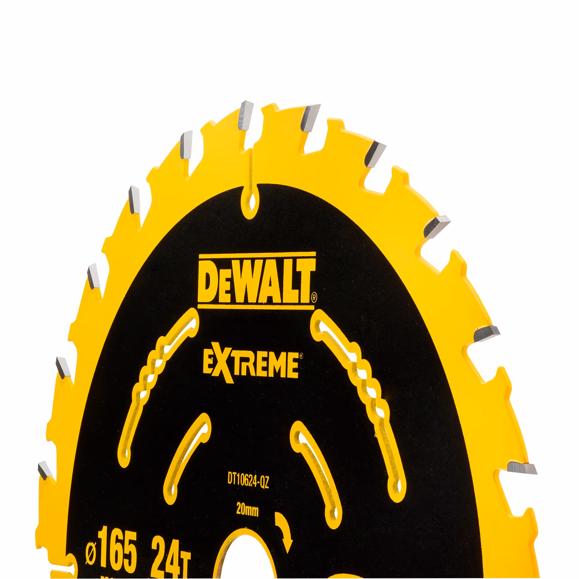 Lame de scie circulaire sans fil carbure Extreme, 165 x 20 mm, 24 dents, ATB/tronçonnage, angle d'attaque 20. Pour la coupe du bois dur et tendre, MDF, contreplaqués et bois de récupération