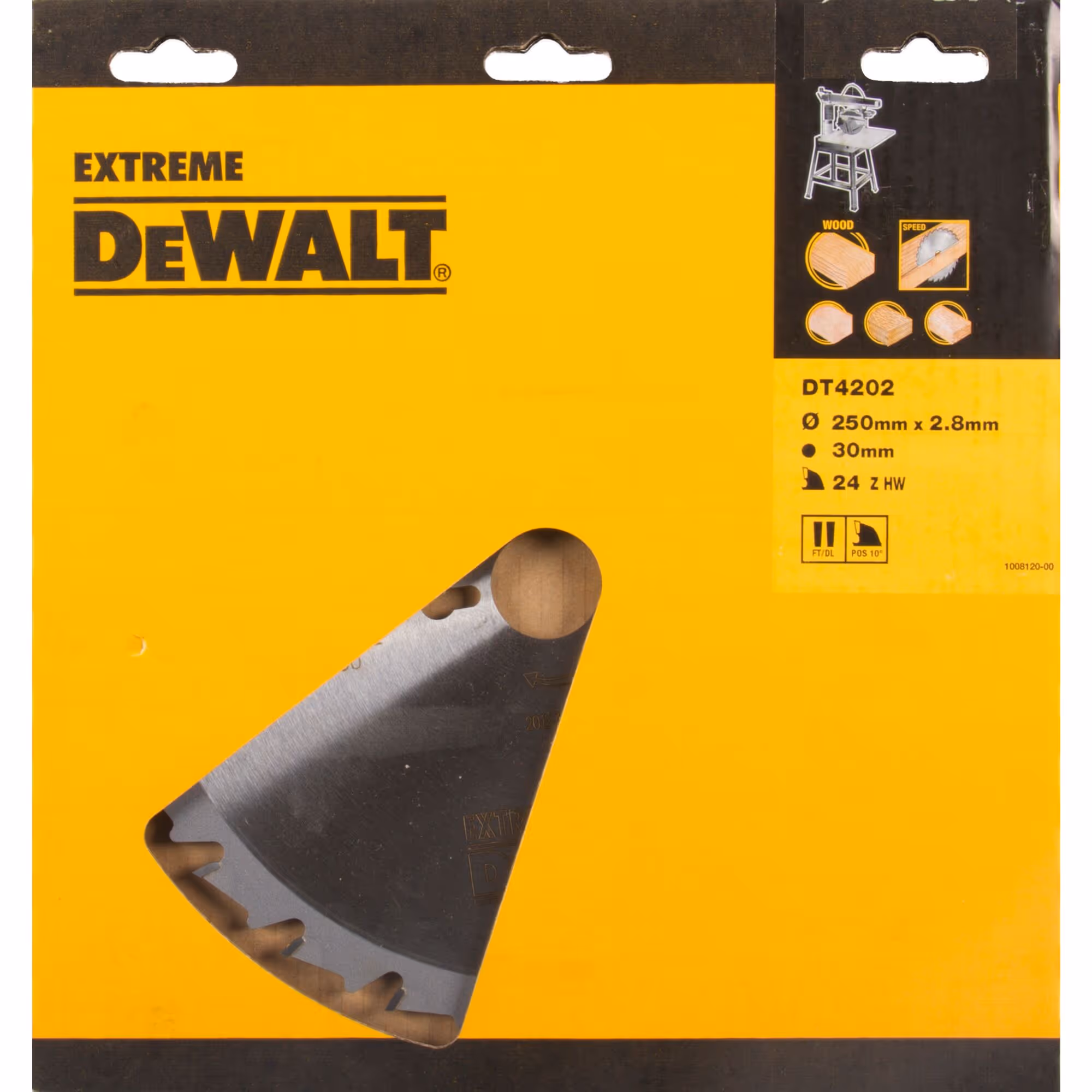 Lame de scie radiale 250 x 30,4 mm, 24 dents, FT/DL, angle d'attaque 10, épaisseur 1,8 mm. Pour la coupe du bois, du contreplaqué et du MDF
