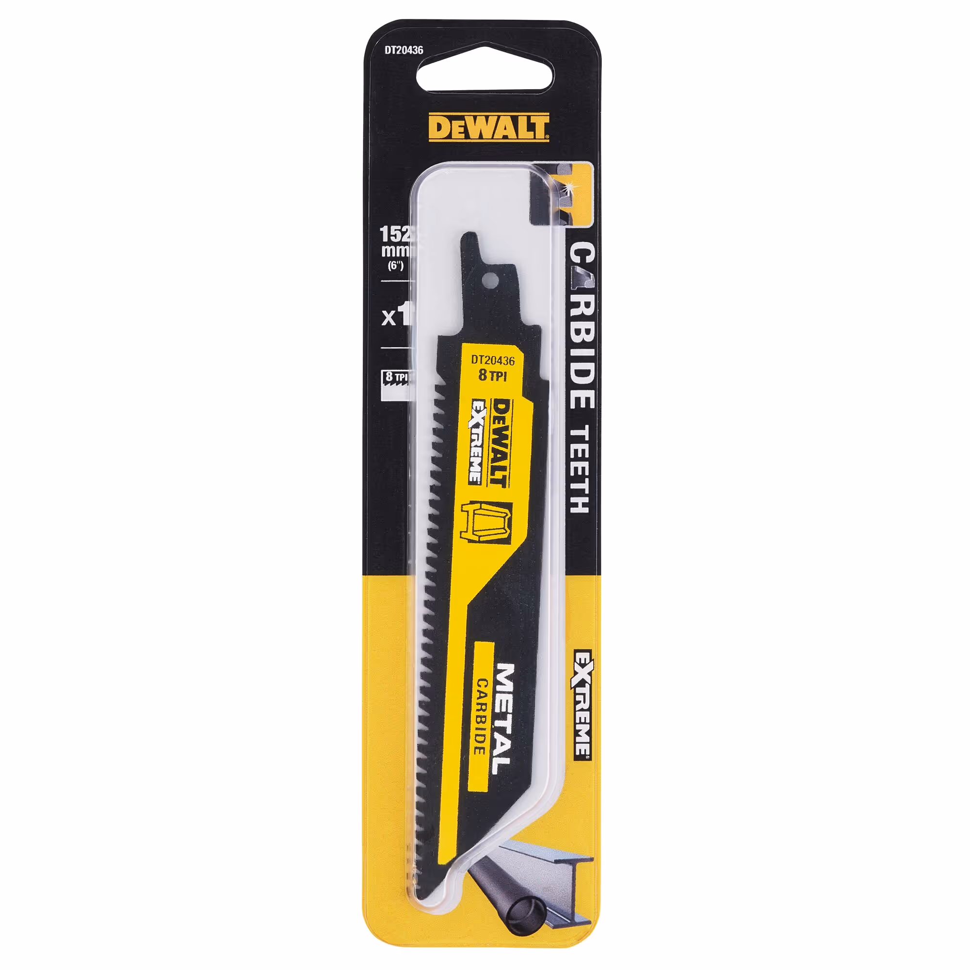 Lame de scie sabre carbure 152 mm pour le métal / 8TPI