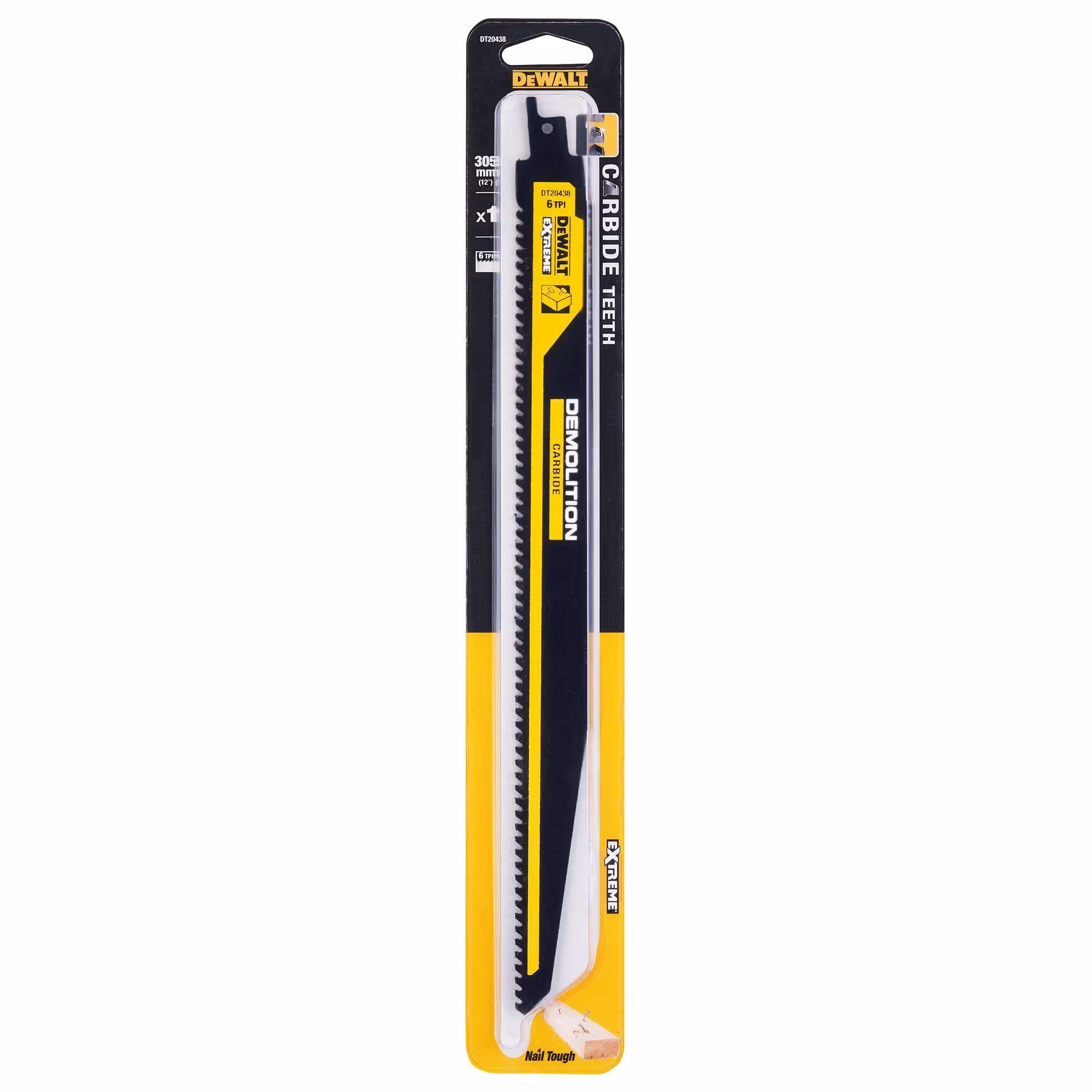 Lame de scie sabre carbure 305 mm pour le bois avec clous / 6TPI